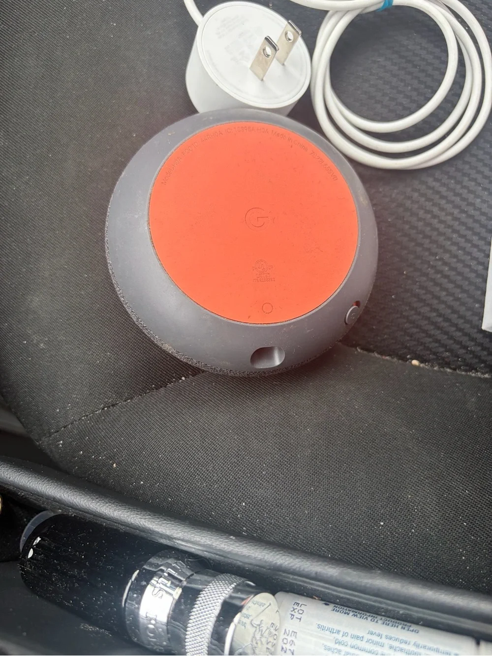 Google Compact Round Portable Speaker - Orange and Gray